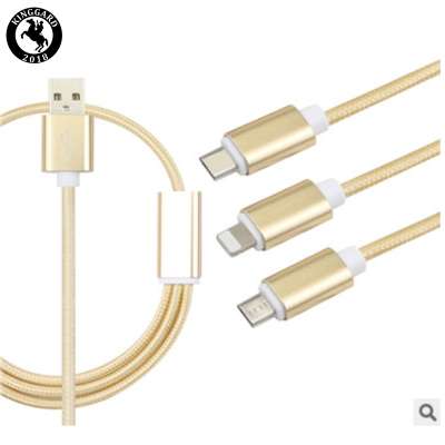 Wholesale 3 in 1 for Lightning Type C Micro android charger 3-in-1 Charger Cable