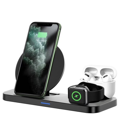 2020 new arrived  foldeable table charging pad for watch phone and  earphone 3 in 1 wireless charger